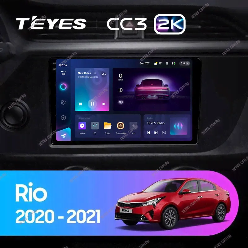 Штатная магнитола Teyes CC3 2K 4/64 Kia Rio 4 IV FB (2020-2021)-0
