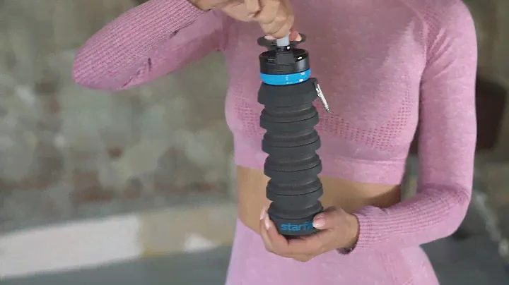 Бутылка для воды Starfit FB-100, с карабином, складная, серая